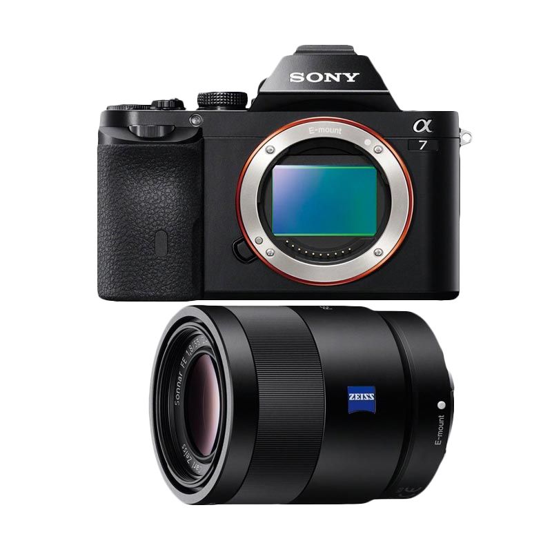 Sony Alpha 7 Body Kamera Mirrorless + Lensa Sony E-Mount FE 50mm F/1.8F
