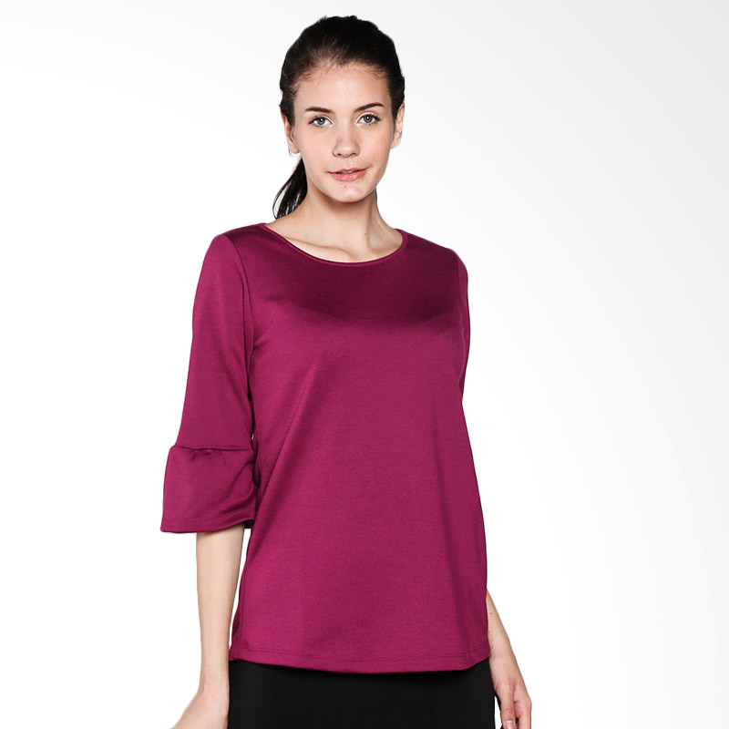 Simplicity 3/4 Sleeve Blouse 31EE21601 Atasan Wanita - Purple
