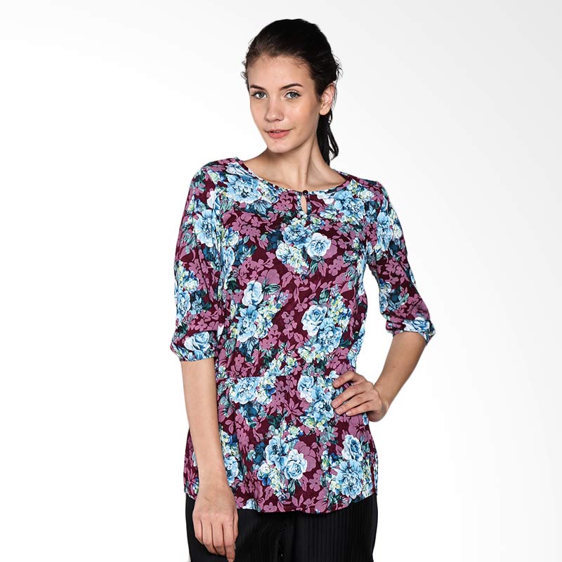 Simplicity 3/4 sleeve blouse 32EE11508 - Maroon