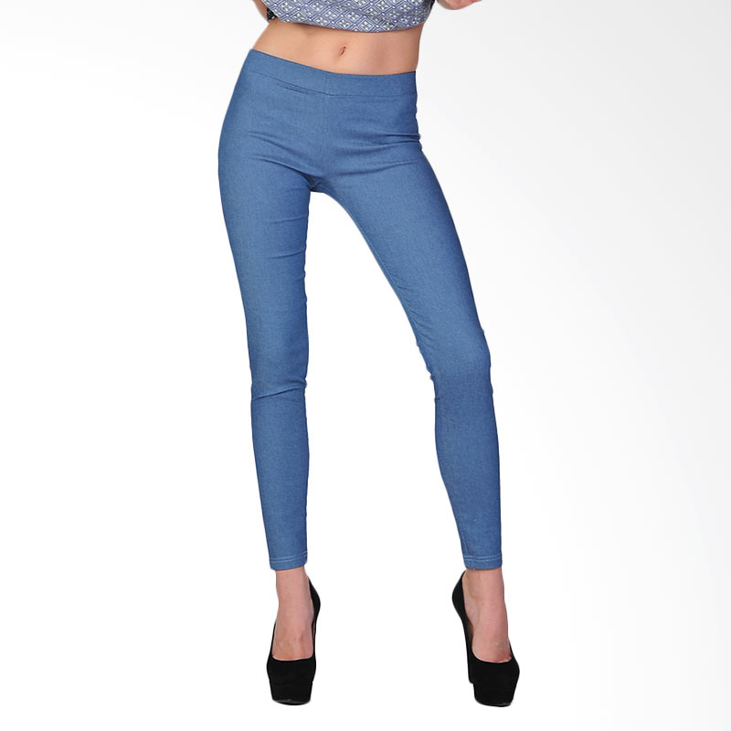 SJO's & SIMPAPLY Legging Women's Pants Celana Wanita - Light Blue