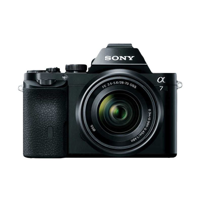 Sony Alpha A7 Kit 28-70mm f-3.5-5.6 Kamera Mirrorless - Hitam + SANDISK SD ULTRA 32GB 80MBS