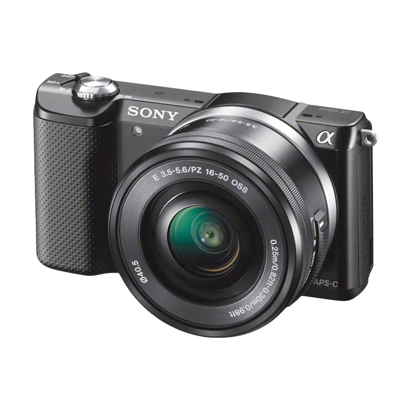 Sony ILCE A5000 L KIT 16-50mm f/3.5-5.6 OSS Hitam Kamera Mirrorless Bonus, Memory SD card 8GB