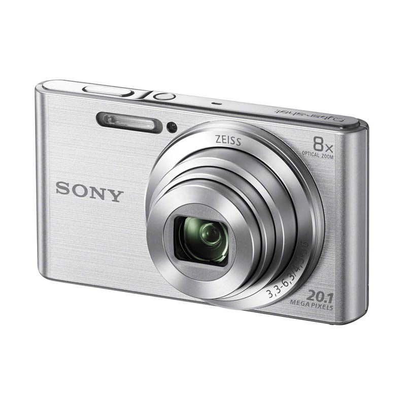 Sony Cyber-Shot Dsc-W830 (Silver) Zeiss Lens Pocket Camera 20.1Mp 8X Optical Zoom Hd Movie 720P + Screen Guard + Sony 8Gb + Tongsis Satoo(Silver)