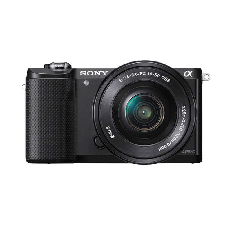 Sony Alpha A5000L Kit 16-50mm PZ OSS Kamera Mirrorless - Black + Free Memory 8GB