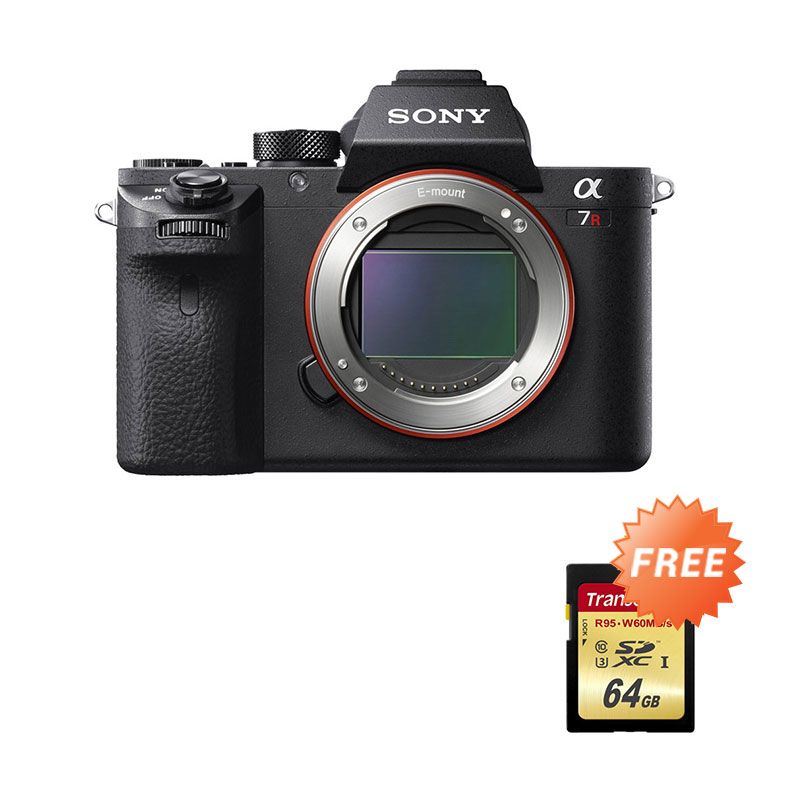 Sony Alpha 7R Mark II Body Only Kamera Mirrorless - Hitam + Free Memory SD 64GB