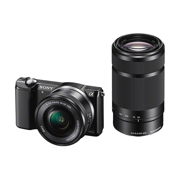 Sony Alpha A5000 KIT 16-50mm + 55-210mm Black Kamera Mirrorless Bonus, Memory SD card 8GB
