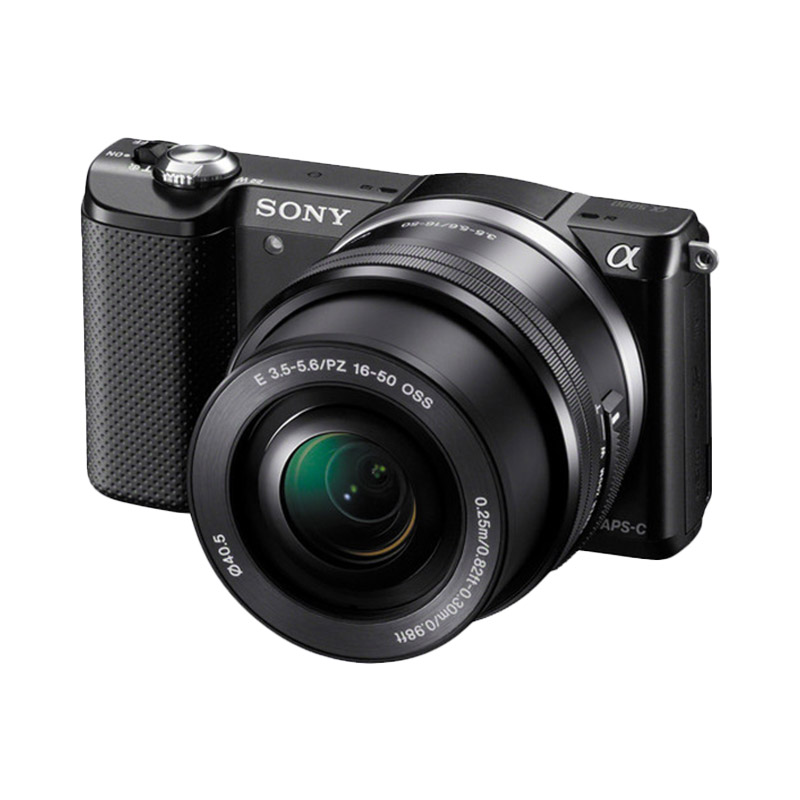 Sony Alpha A5000 with 16-50mm Lens Hitam Kamera Mirrorless