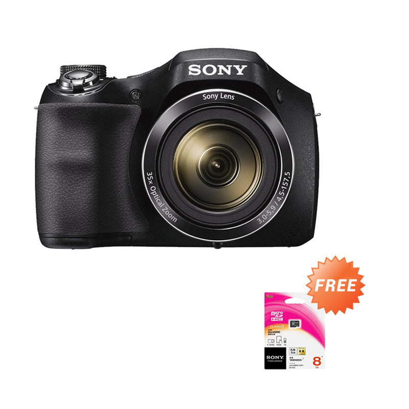 Sony Cyber Shot DSC H300 Kamera Pocket - Hitam [20.1 MP] + Free Memory Sony 8 GB