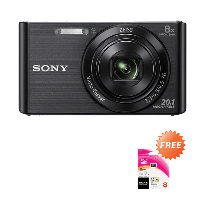 Sony Cyber Shot DSC W830 Kamera Pocket - Black [20.5 MP] + Memory Sony 8 GB