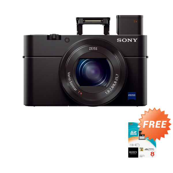 Sony DSC RX100 M3 Kamera Pocket - Hitam [20.1 MP] + Free Sony SDHC 8 GB