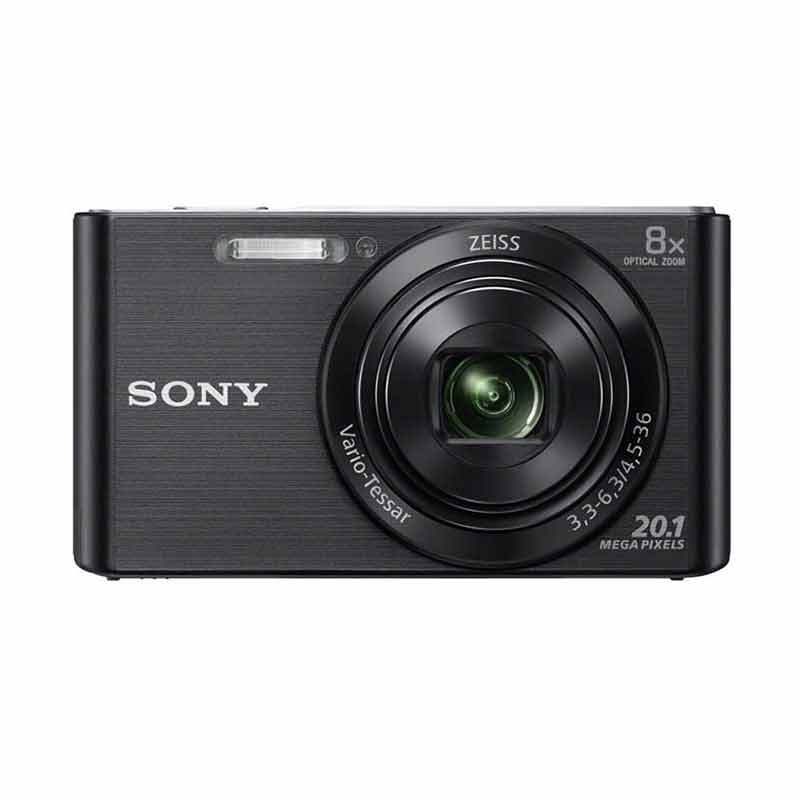 SONY Cyber-shot DSC-W830 (BLACK) ZEISS Lens Pocket Camera 20.1MP 8x Optical Zoom HD Movie 720p + Screen Guard + Sandisk 16Gb + Pocket Case + Takara ECO-173A