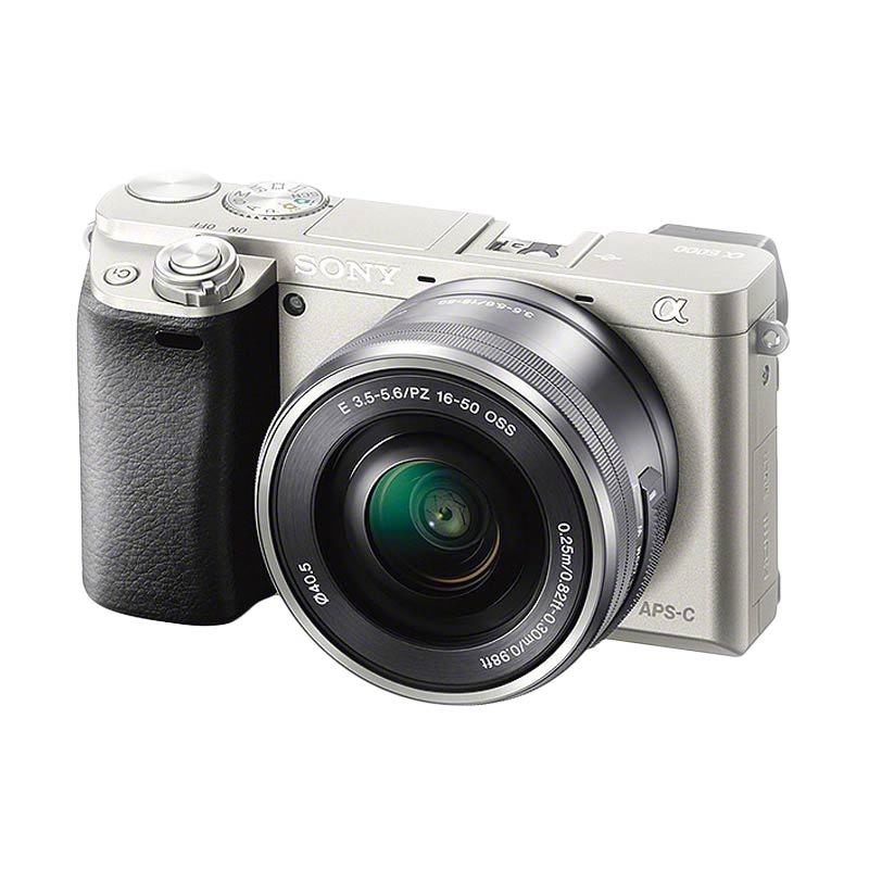SONY ILCE 6000L Camera Kit 16-50mm - Silver + SANDISK SD ULTRA 16GB + FILTER UV + SCREEN GUARD