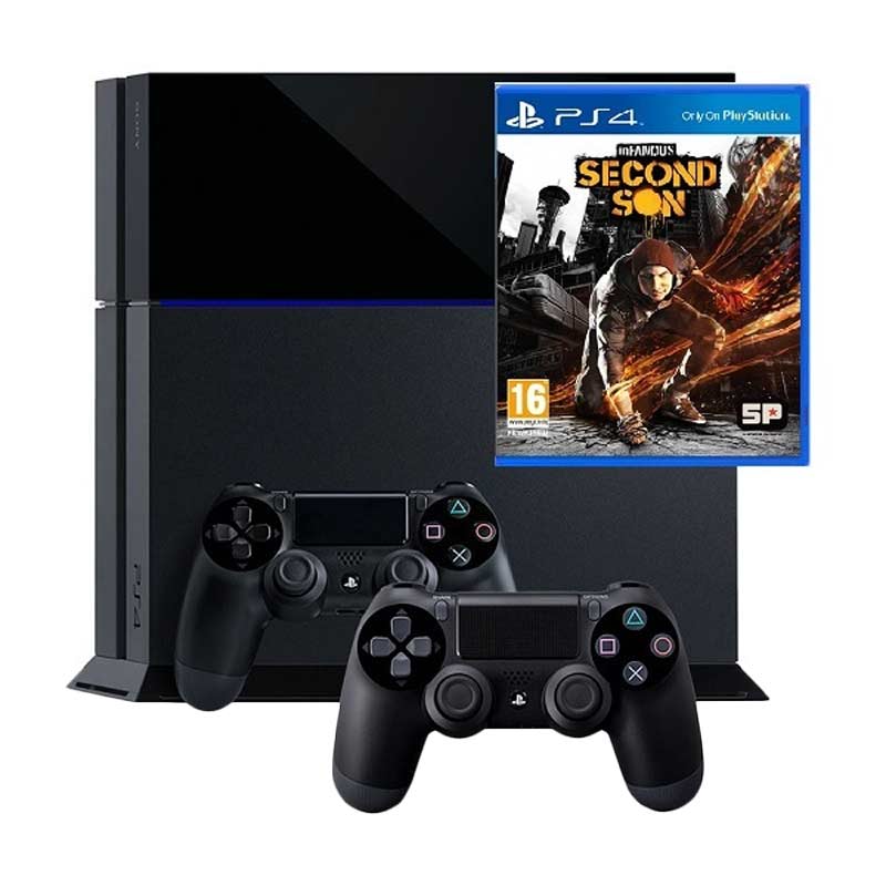 Jual Sony PS4 Slim Game Console [500 GB] Jet Black + 2 Stick
