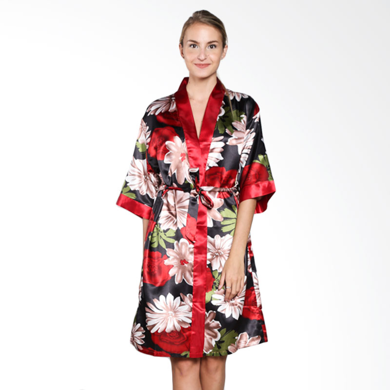 Sorella Kimono Print 2 N35-NE2694 Night Wear Baju Tidur - Red