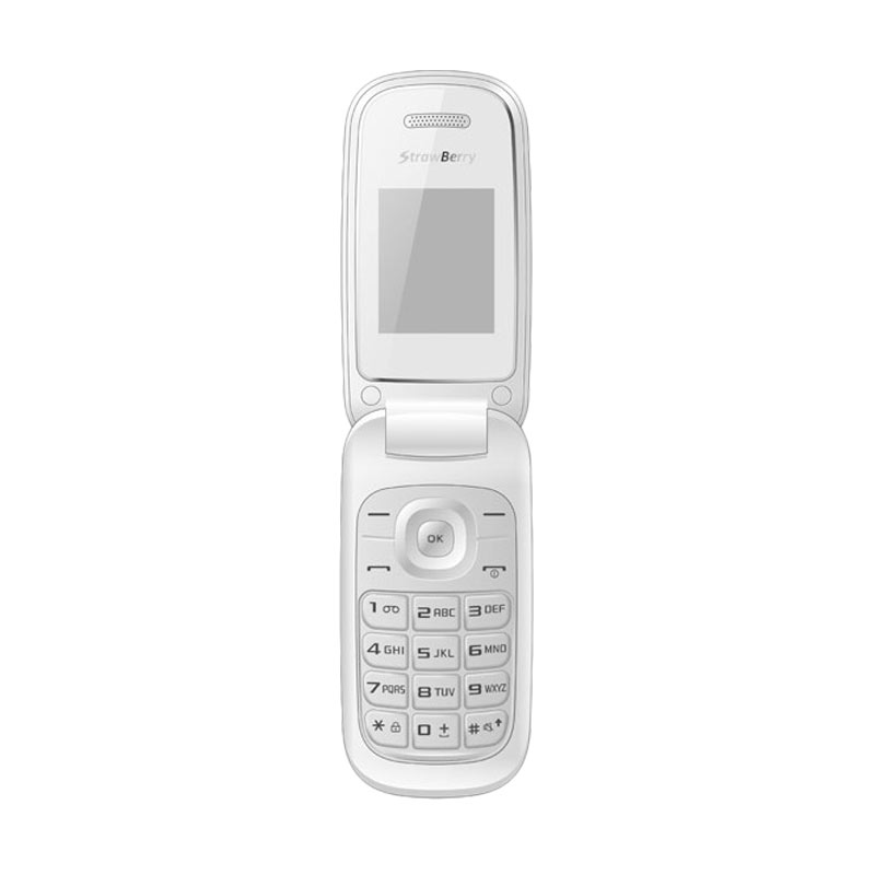 Weekend Deals Strawberry Flip S1272 Handphone - White