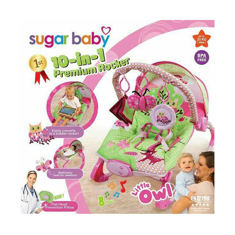 Jual Sugar Baby Bouncer Premium Rocker Little Owl 10 in 1
