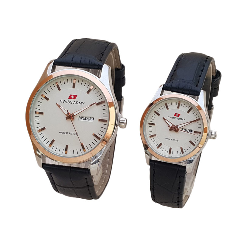Stainless Silver Putih Source · Swiss Army Jam Tangan Couple Strap kulit SA 5093 Coklat.