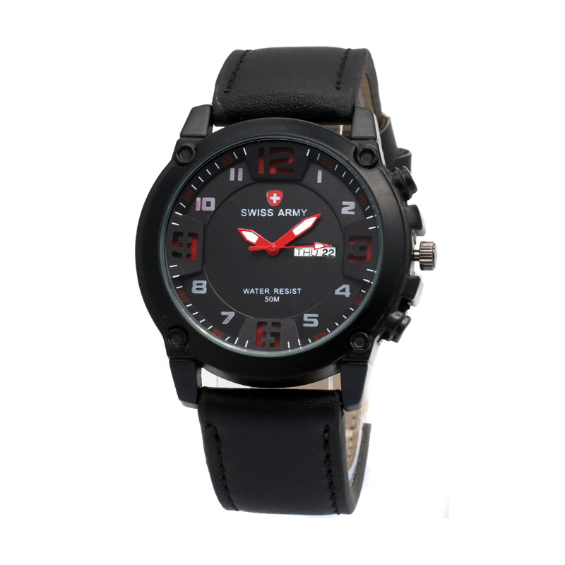 jual swiss army 002 jam tangan pria black jual swiss army 002 jam tangan pria black