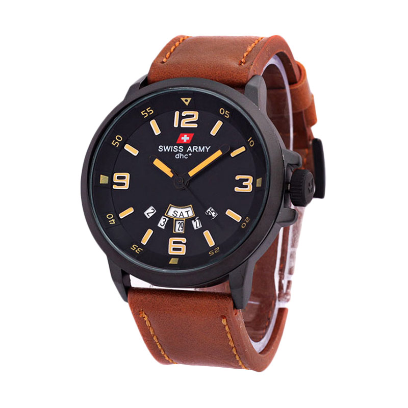 Harga Swiss Army - Jam Tangan Pria - SA 3056 M - Hitam - Merah - Kulit