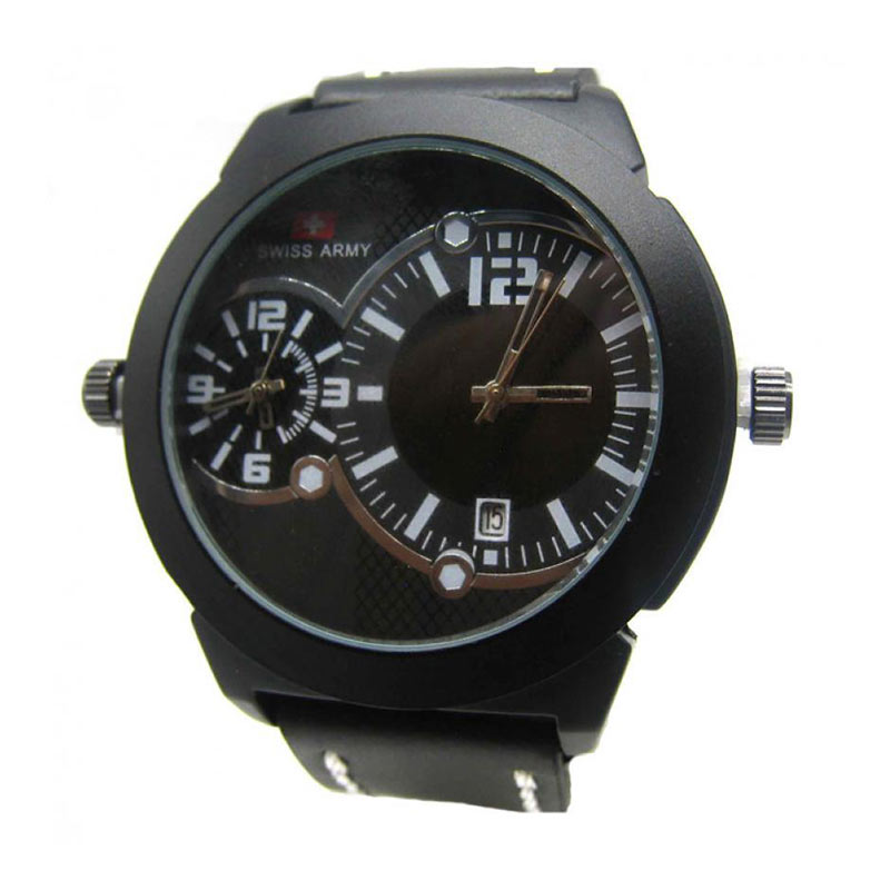 Swiss Army SA Dual Time Jam Tangan Pria - Hitam