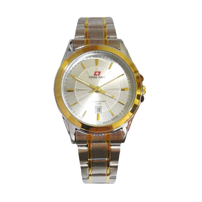 Swiss Navy 5560 Duotone Silver Gold Casual Jam Tangan Wanita