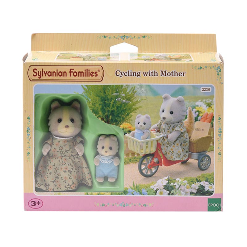 sylvanian families cycling with mother