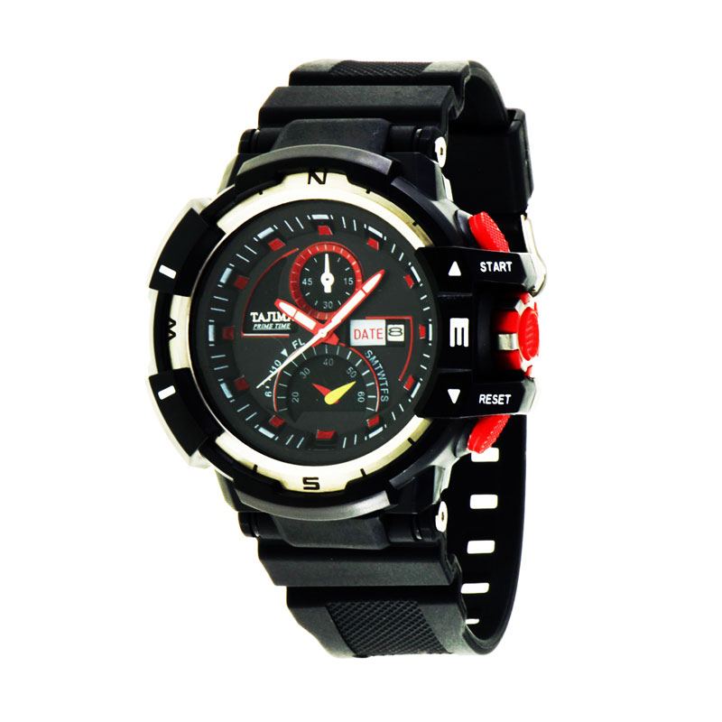 Tajima 3705 GD A05 Analog Watch Rubber Jam Tangan Pria - Red