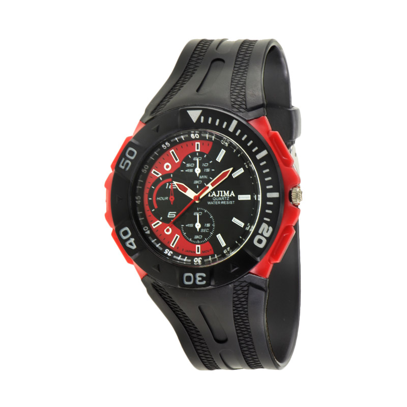 Tajima 3798 GA 02 Analog Rubber Jam Tangan Pria - Red