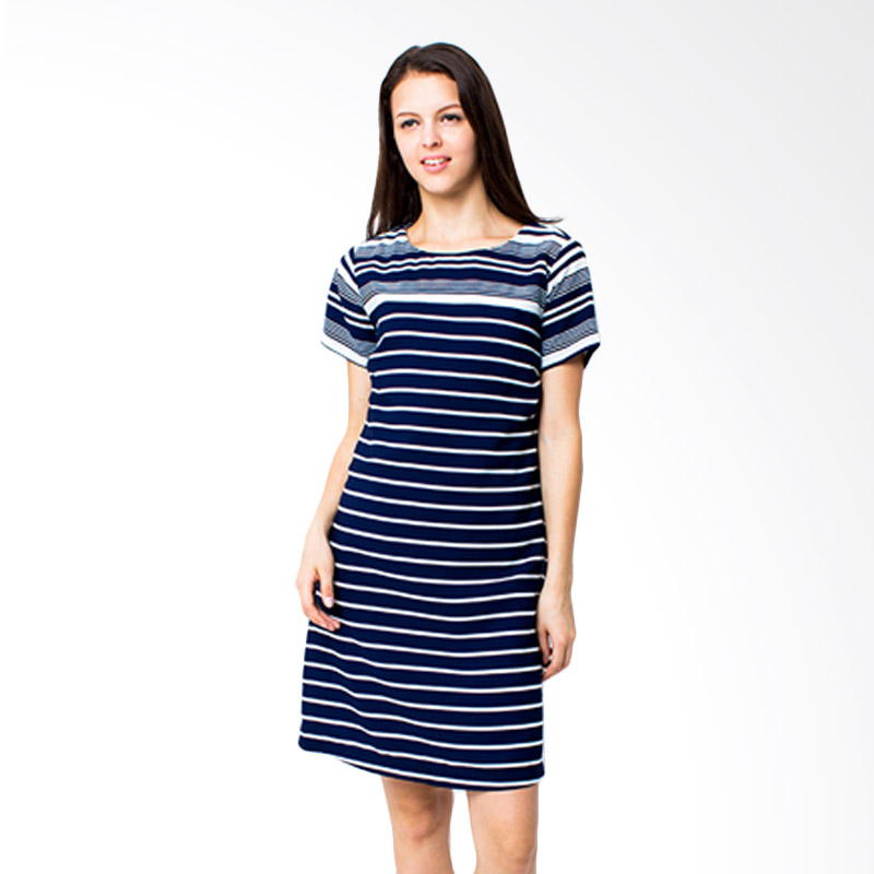 The B Club Casual Striped Dress - Blue