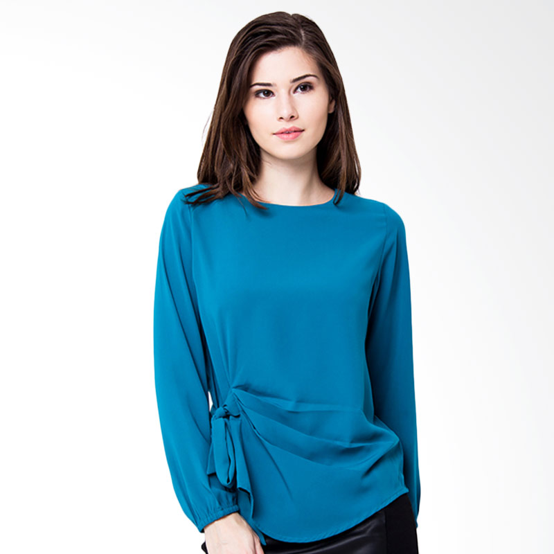 The B Club Long Sleeve Blouse With Ribbon - Tosca