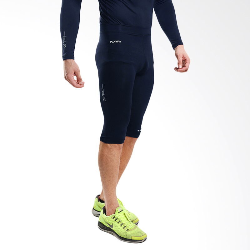 Jual Tiento Baselayer Navy White Half Pants Celana Manset  