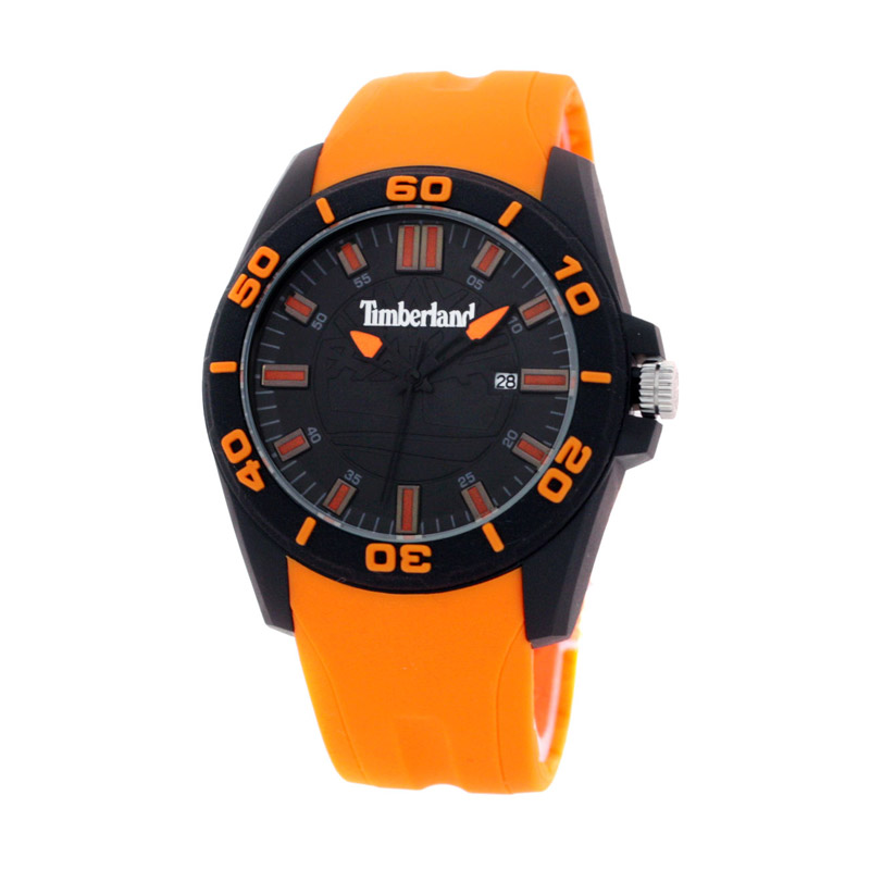 Timberland TBL.14442JPB/02P Tali Karet Jam Tangan Pria - Black Orange