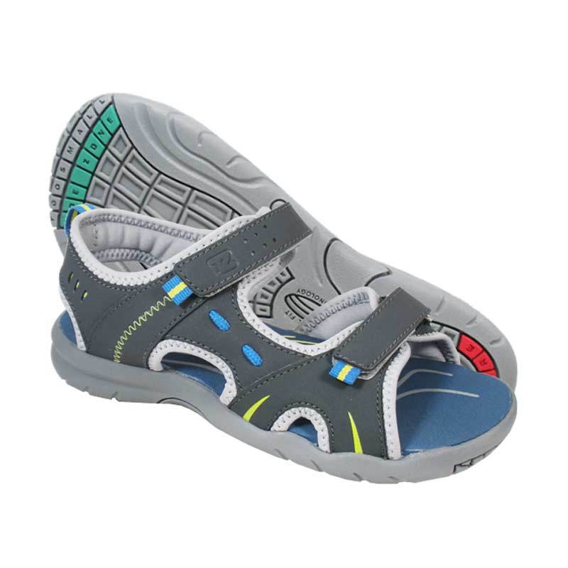 ToeZone Kids Utah Charcoal Lime Sepatu Sandal Anak Laki-laki