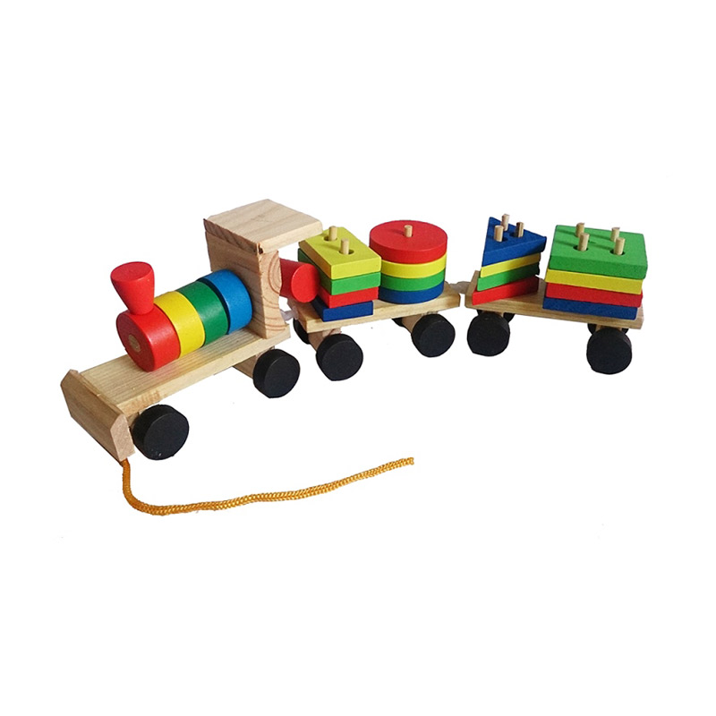 Jual TME Kereta Kayu 3 Blocks Cart Train Mainan Anak 