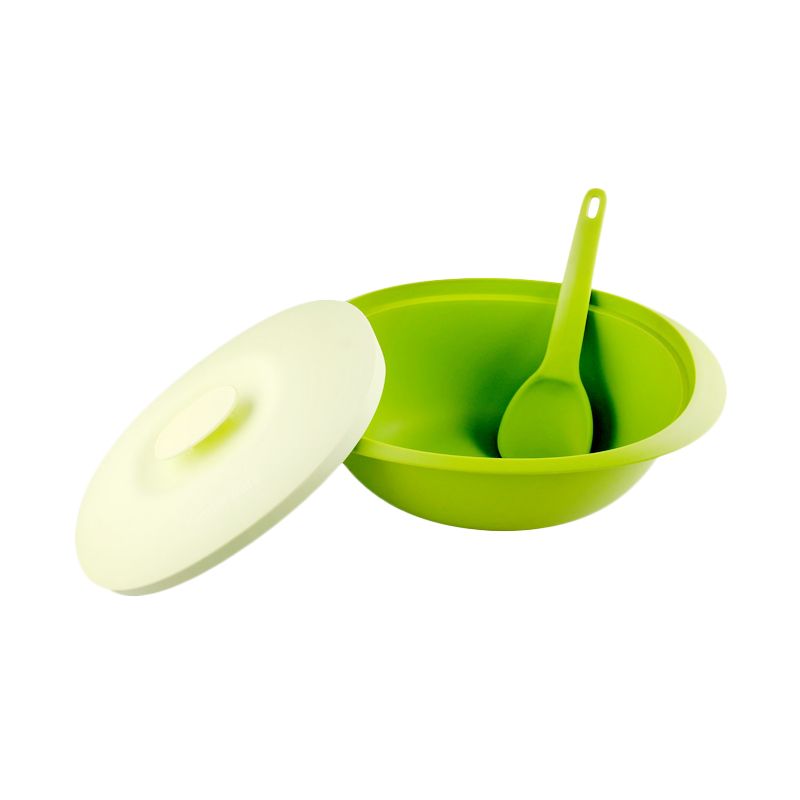 Jual Tupperware Blossom Rice Server with Spoon Hijau Kotak