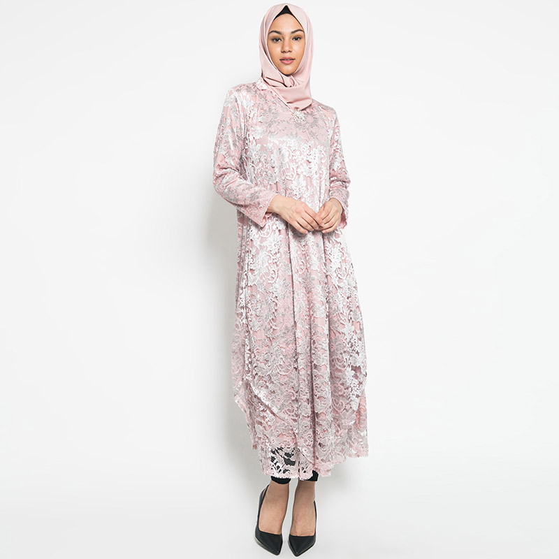 Jual Kasa Heritage Nurmala Long Dress Gamis Wanita Pink Silver Online November 2020 Blibli Com
