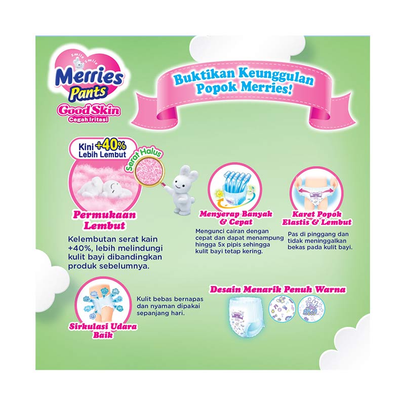 Jual Merries Pants Good Skin Popok Bayi [Size XL/16pcs