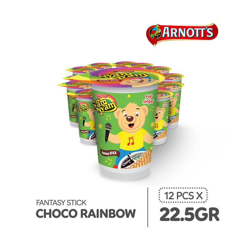 Jual Nyam-Nyam Fantasy Stick Choco Rainbow [22.5 g/12 pcs