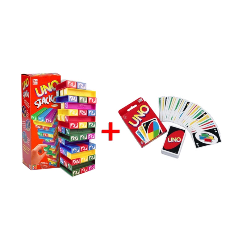 Jual Mainan Anak UNO Stacko + UNO Card / Kartu Uno Online 