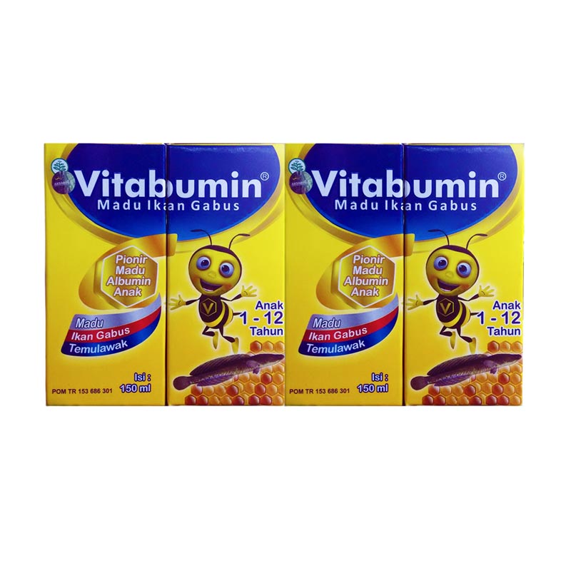 Jual Vitabumin Madu Ikan Gabus [130 mL / Paket 4 Botol 