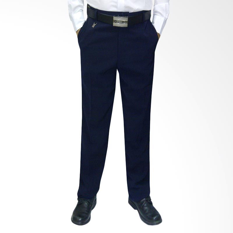 VM Formal Slim Fit Navy Blue Celana Pria