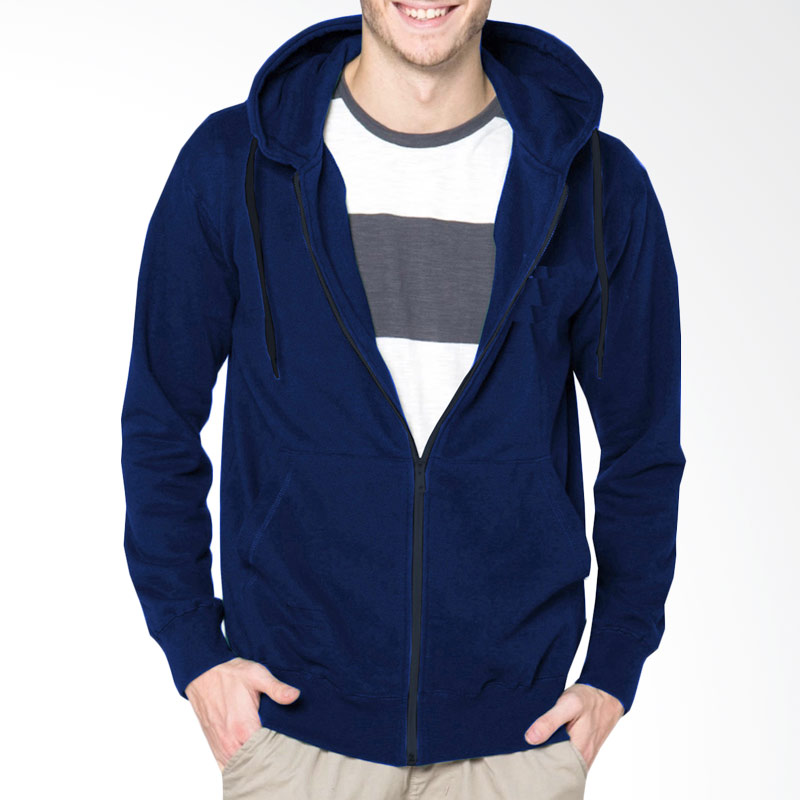 VM Polos Zipper Hoodie Korean Style Jaket - Navy Blue