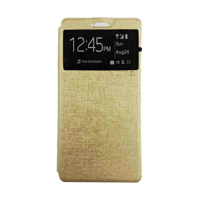 Jual UME USA Flipcase Gold Casing for Xiaomi RedMi Note 2 