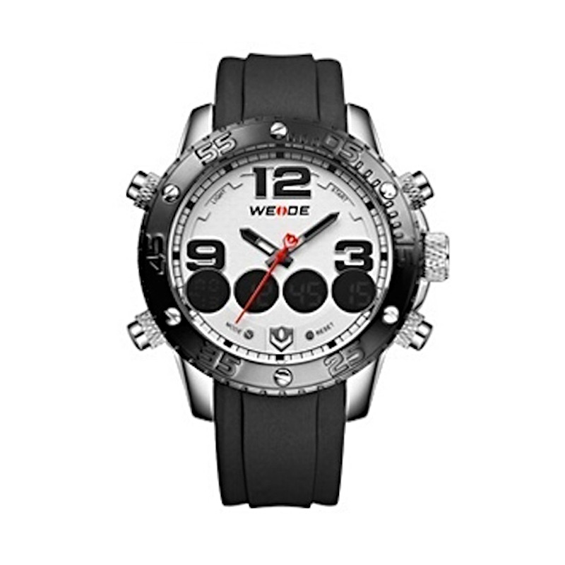 jual weide wh 3405 silicone jam tangan pria putih silver jual weide wh 3405 silicone jam tangan pria putih silver