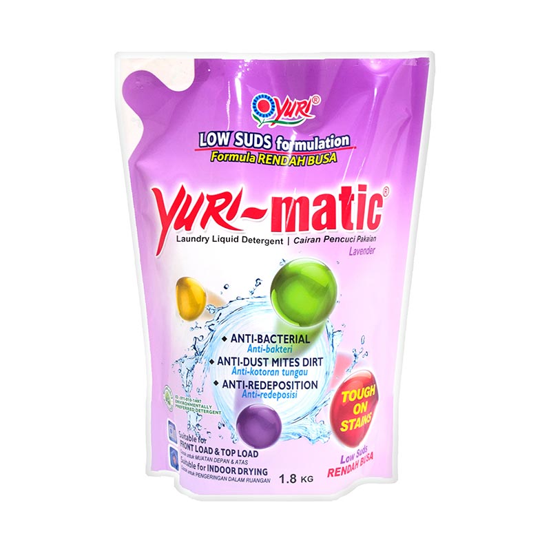 Jual Yuri Matic Laundry Liquid Detergent Anti Bacterial Lavender Pouch