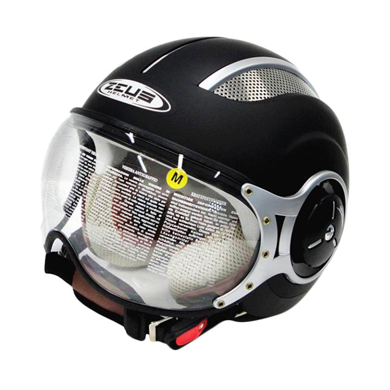 harga Zeus Import Zs-218 Retro Helm Half Face - Matt Black Blibli.com