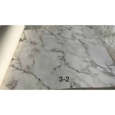 Wallpaper Dinding Marmer Granit Marble 3D SF warna abu