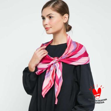 Syal Segitiga Syal Korea Scarf Leher Polos Satin Pink Lurik Scarf Kepala Gesyal Free Gesper Batok
