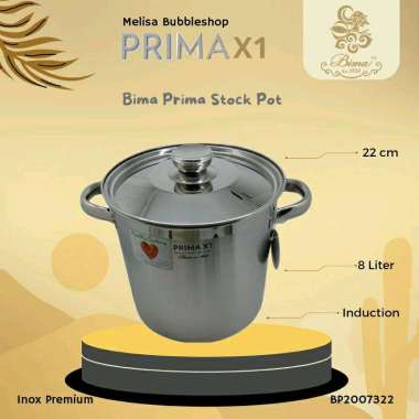 Panci Bima Prima Stockpot 22cm Stainless Steel B2007322 silver