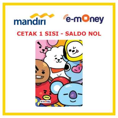 Kartu MANDIRI E-MONEY Kartun ANime BT21 Tata. Koya, Rj, Mang 23 Kartun Anime etoll Custom Emoney [ S